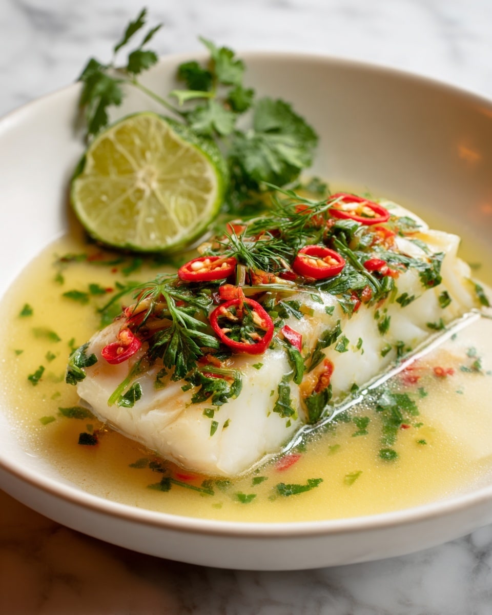 Coconut-Lemongrass Steamed Fish with Tropical Salsa