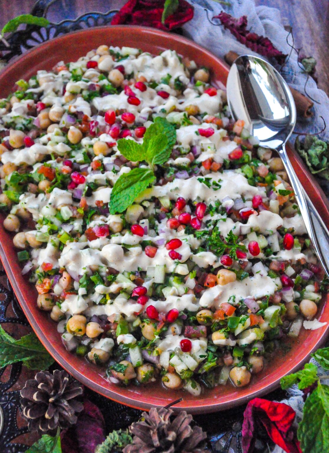 Tangy Chickpea and Tahini Salad with Sumac Dressing