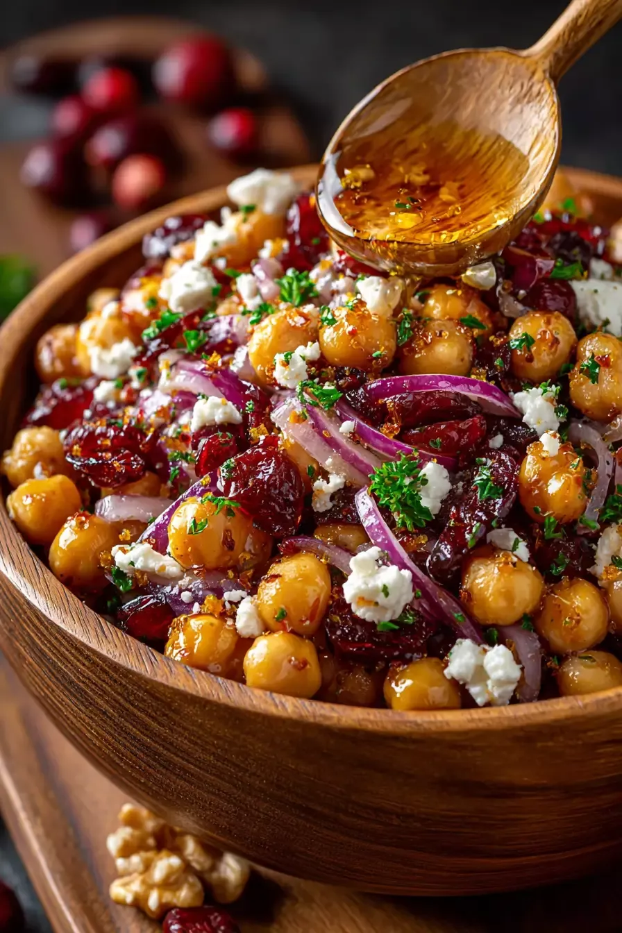 Warm Chickpea and Herb Salad with Pomegranate Molasses Dressing