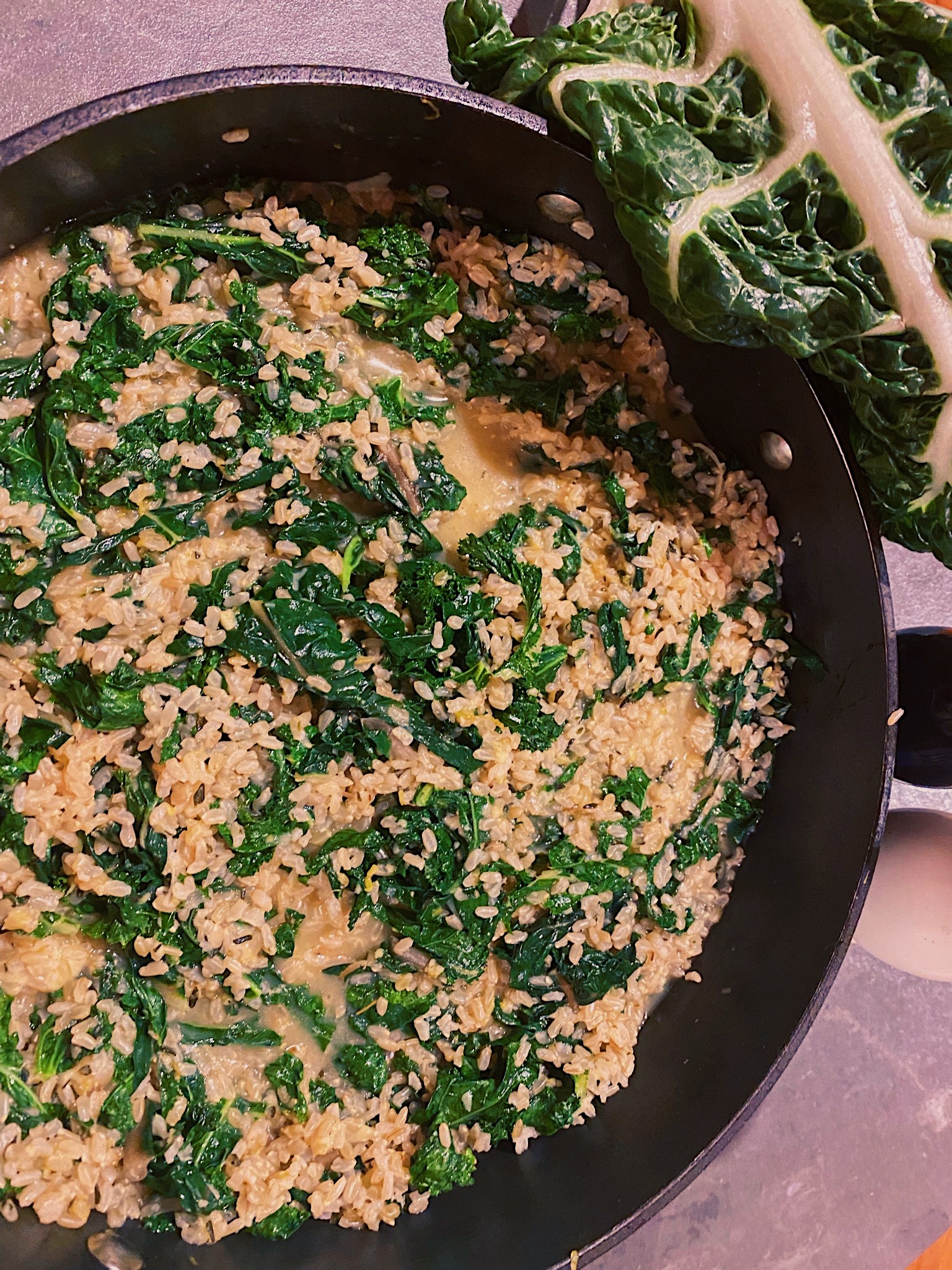 Aperol-Infused Risotto with Bitter Greens