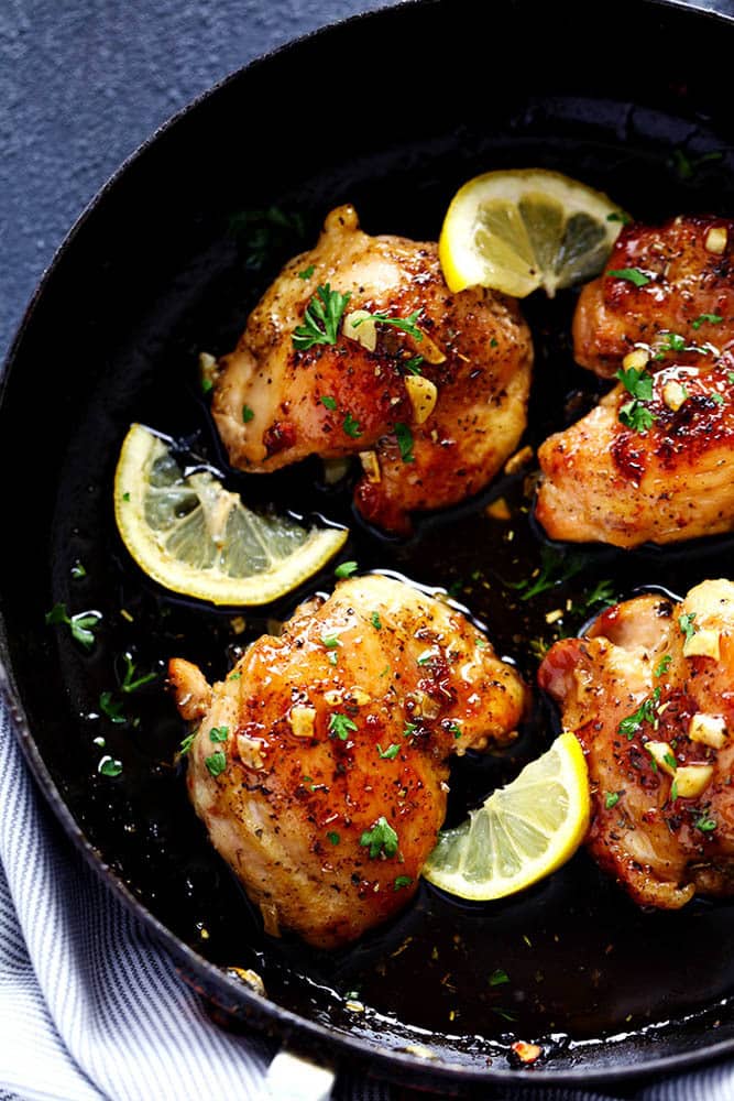 Sautéed Chicken with Citrus and Garlic Glaze