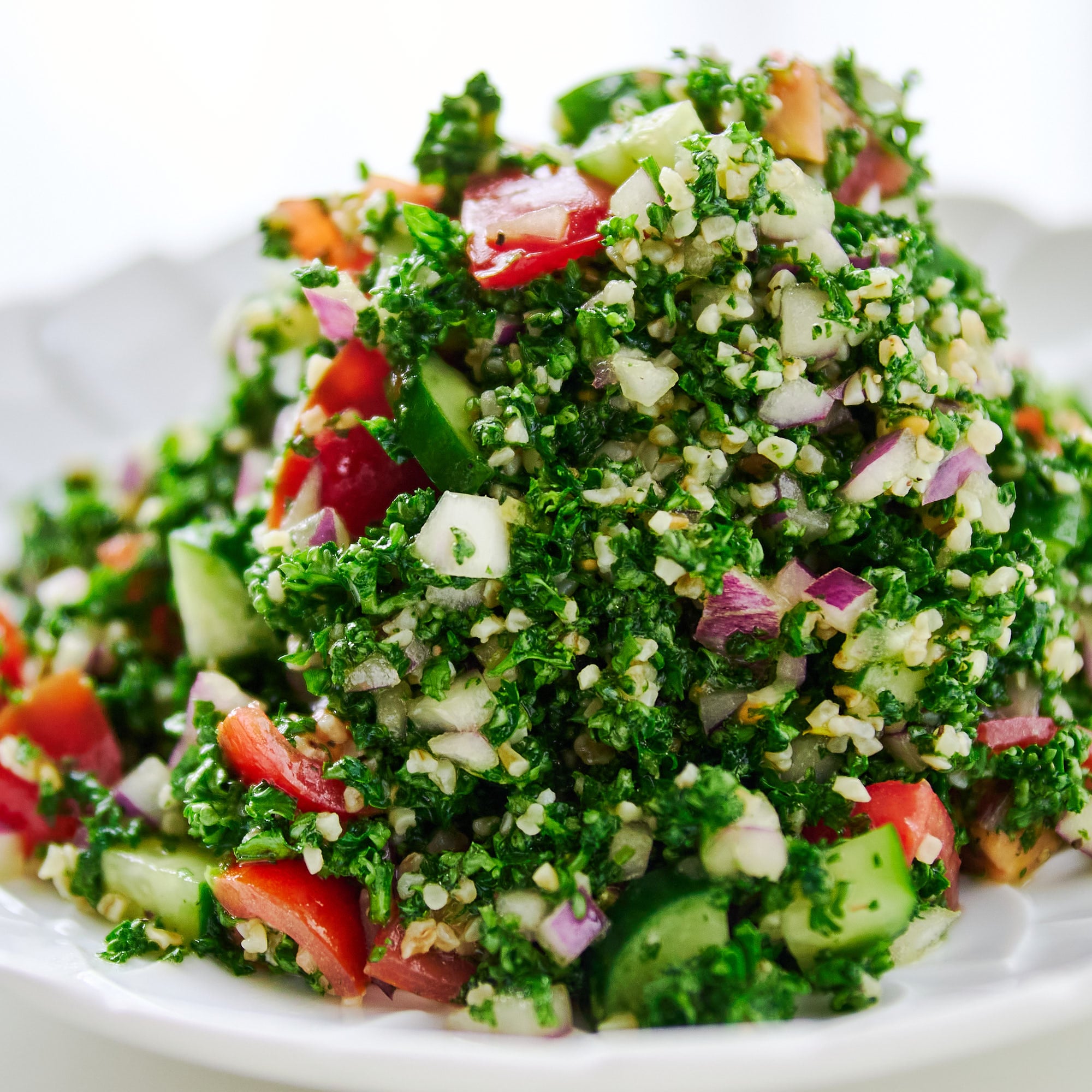 Fresh Tabbouleh Salad with Bulgur and Parsley