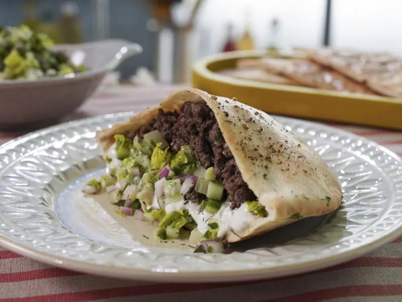 Pita Pocket Sandwiches with Spiced Beef and Pickled Turnips