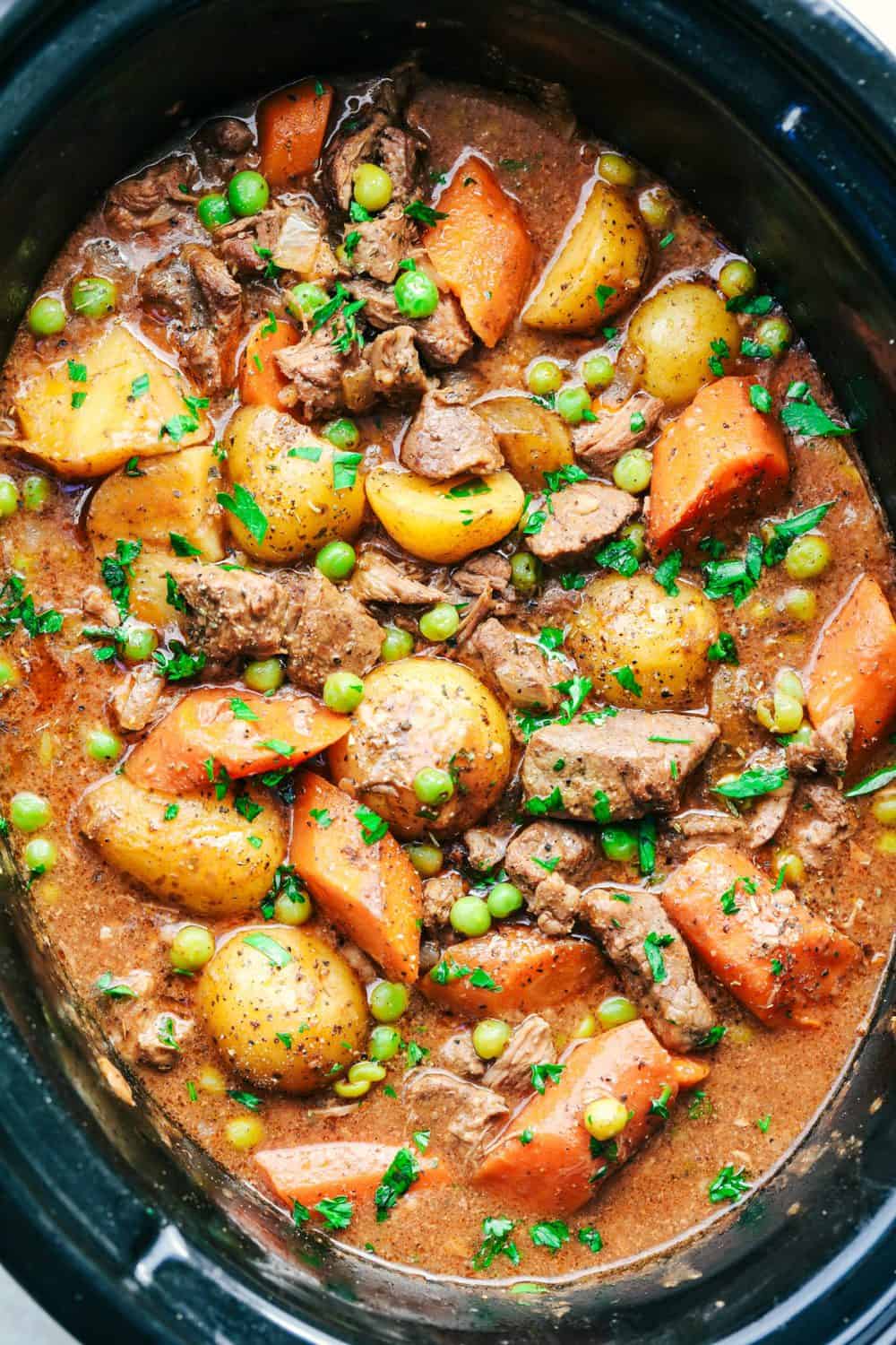 Hearty Slow Cooker Beef & Root Vegetable Stew