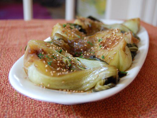 Stir-Fried Tofu with Garlic-Ginger Sauce and Baby Bok Choy