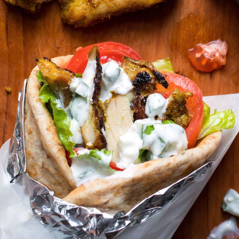 Chargrilled Chicken Shawarma with Garlic Yogurt Sauce