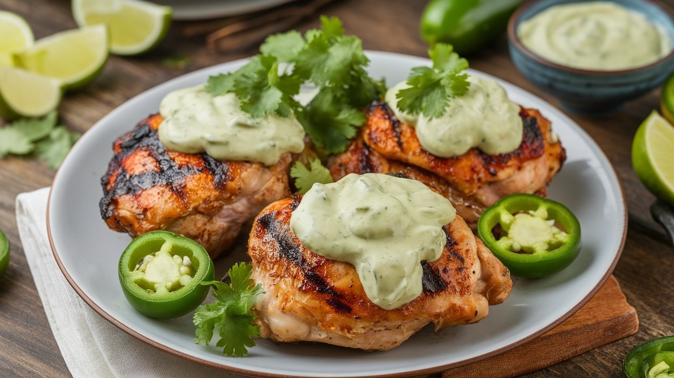 Pan-Seared Chicken Thighs with Spicy Jalapeño Cream Sauce