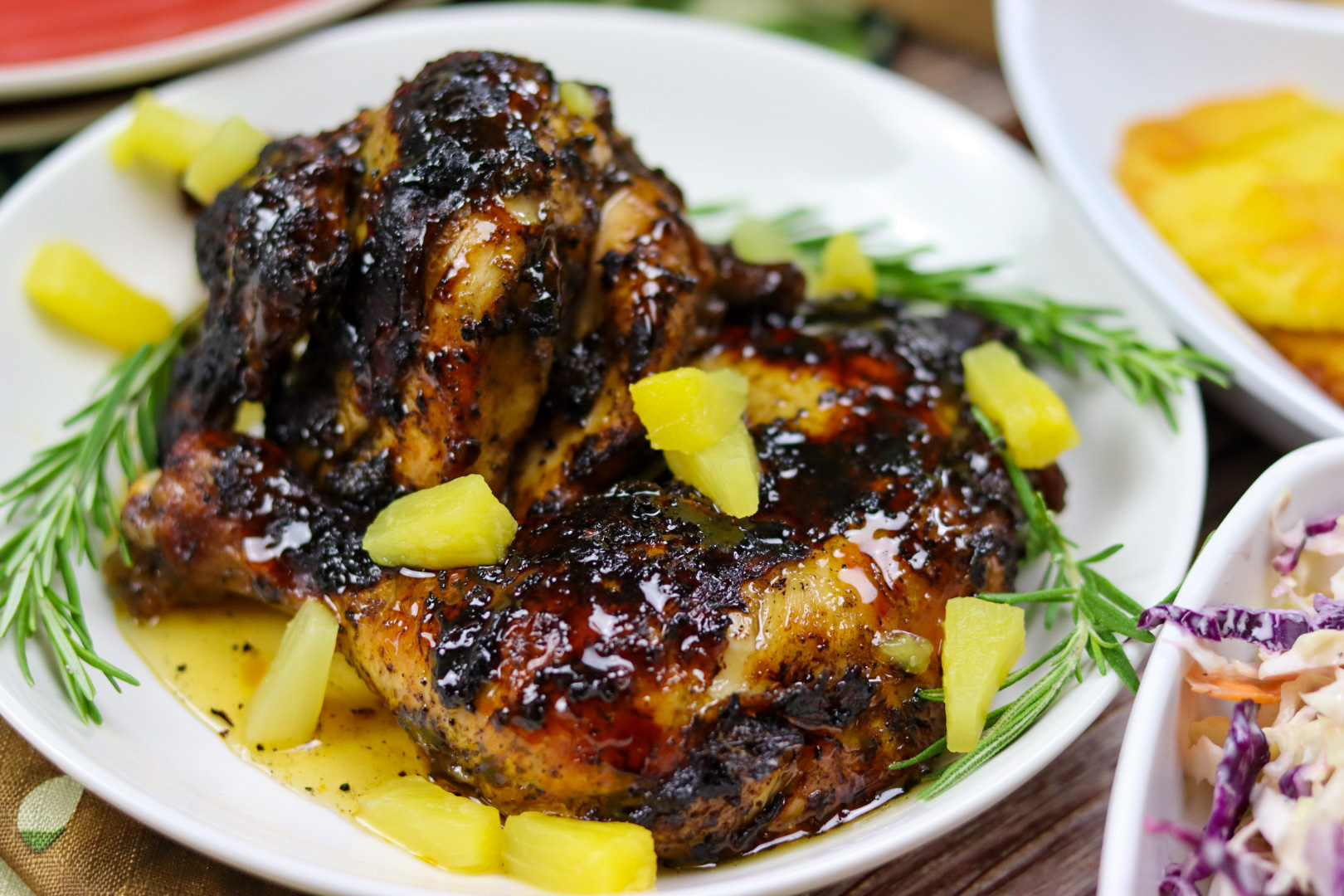 Oven-Roasted Jerk Chicken with Pineapple and Scotch Bonnet Glaze