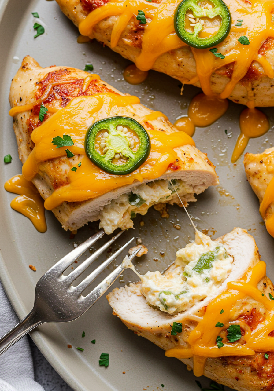Spicy Jalapeño Popper Stuffed Chicken Breasts