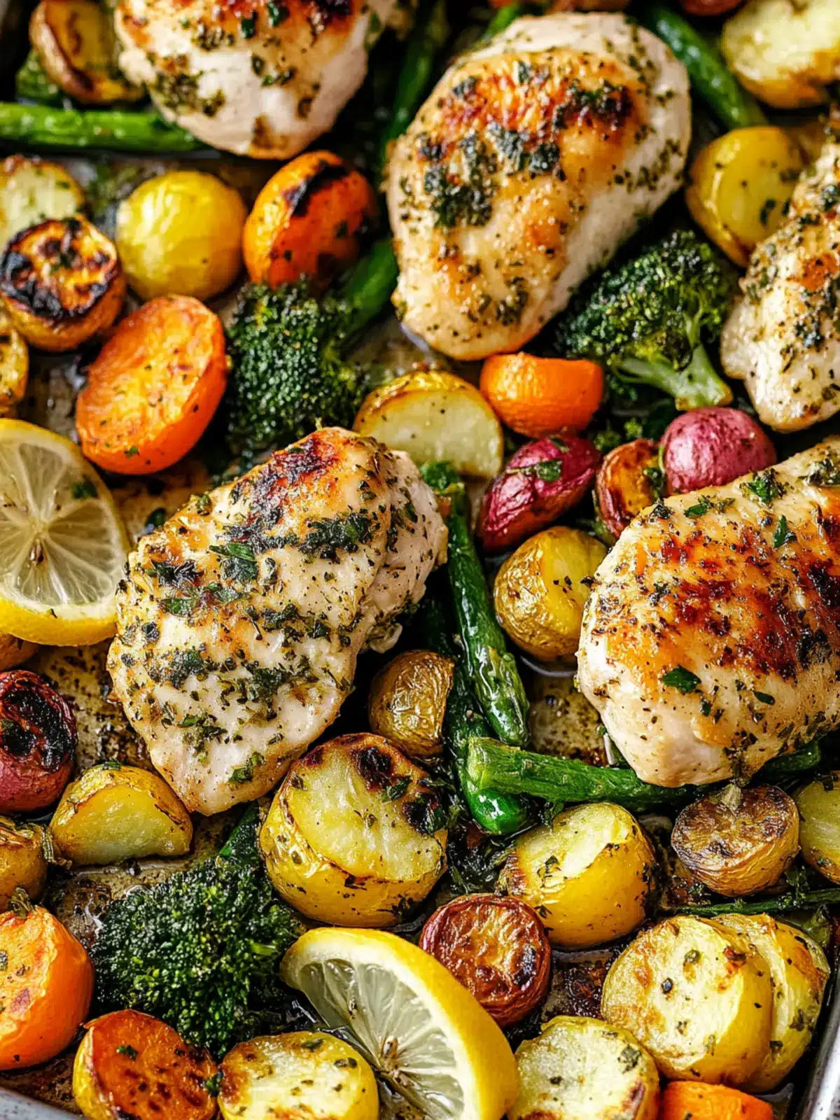 Lemon-Rosemary Sheet Pan Chicken with Root Vegetables