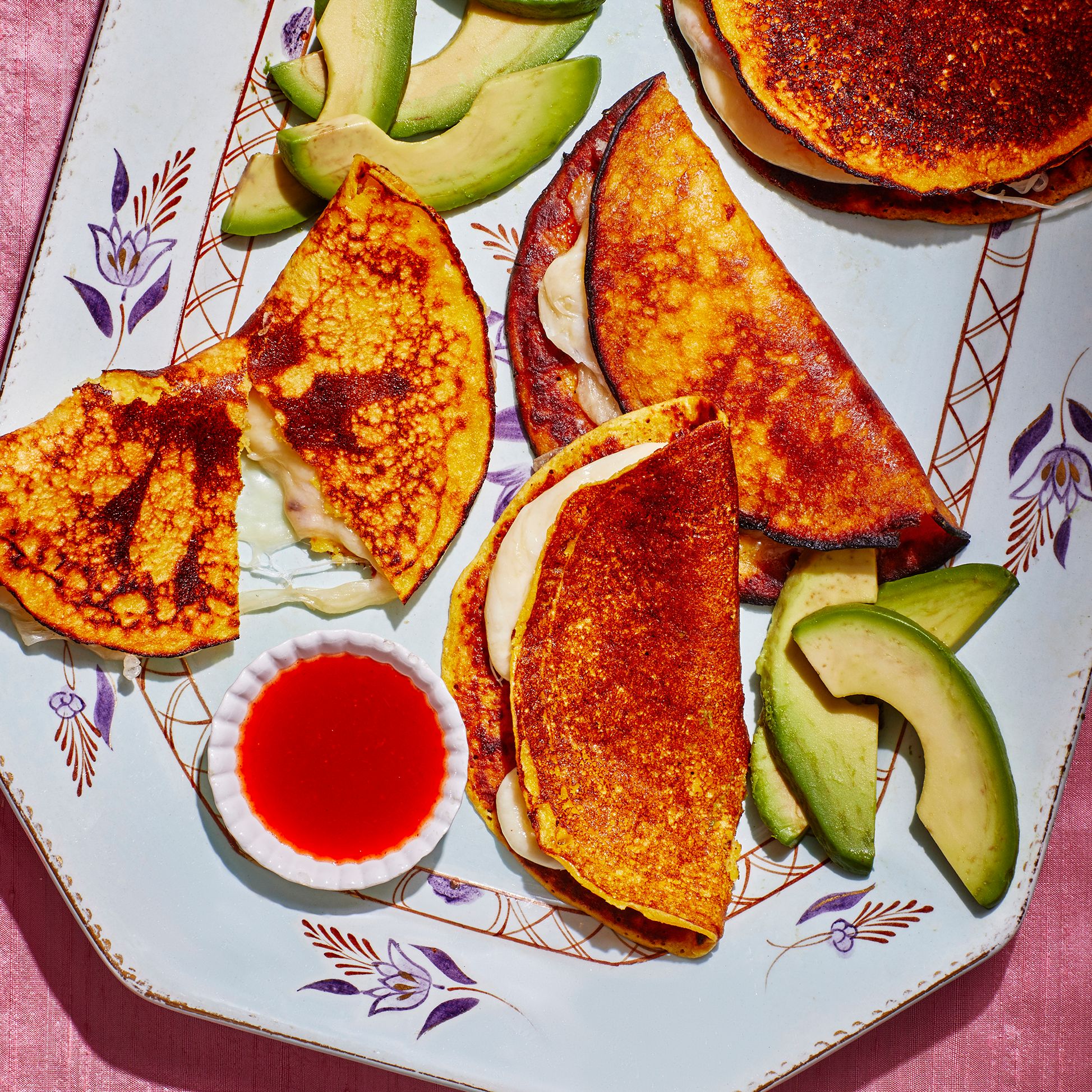 Cachapas with Fresh Cheese and Honey Drizzle