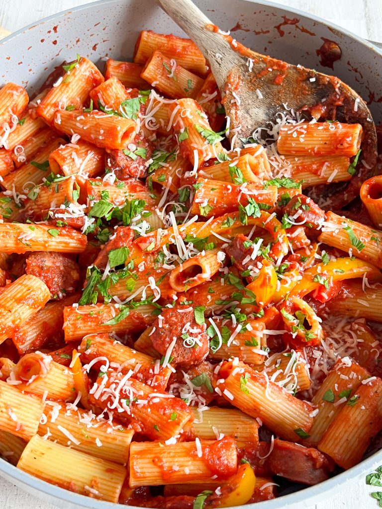 Pan-Seared Italian Sausage and Bell Pepper Pasta
