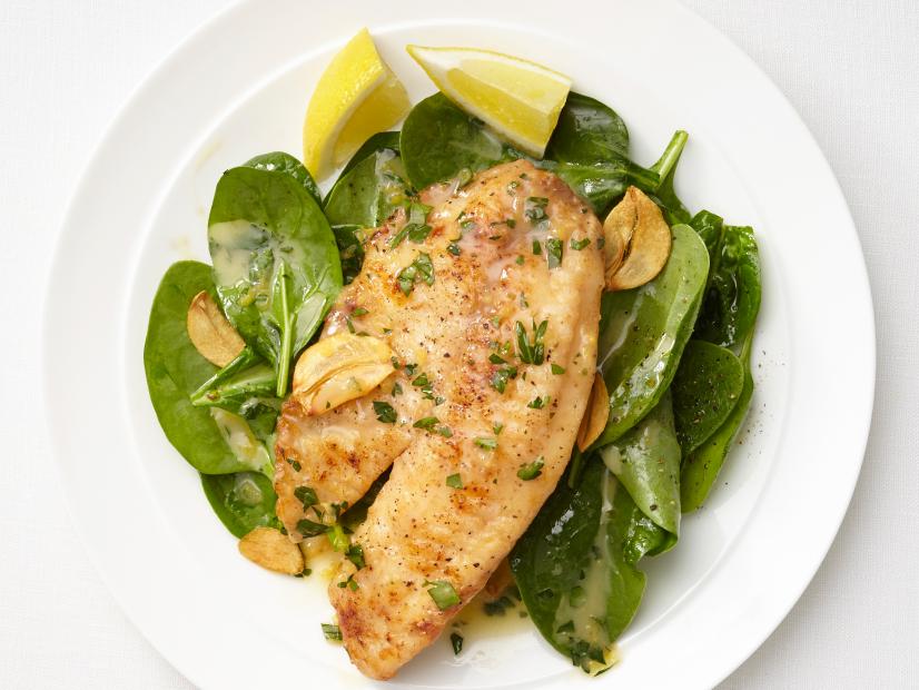 Pan-Seared Lemon Garlic Tilapia with Wilted Spinach
