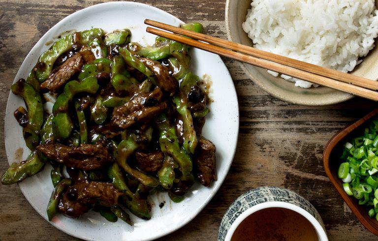 Slow-Braised Bitter Melon with Garlic and Black Bean Sauce