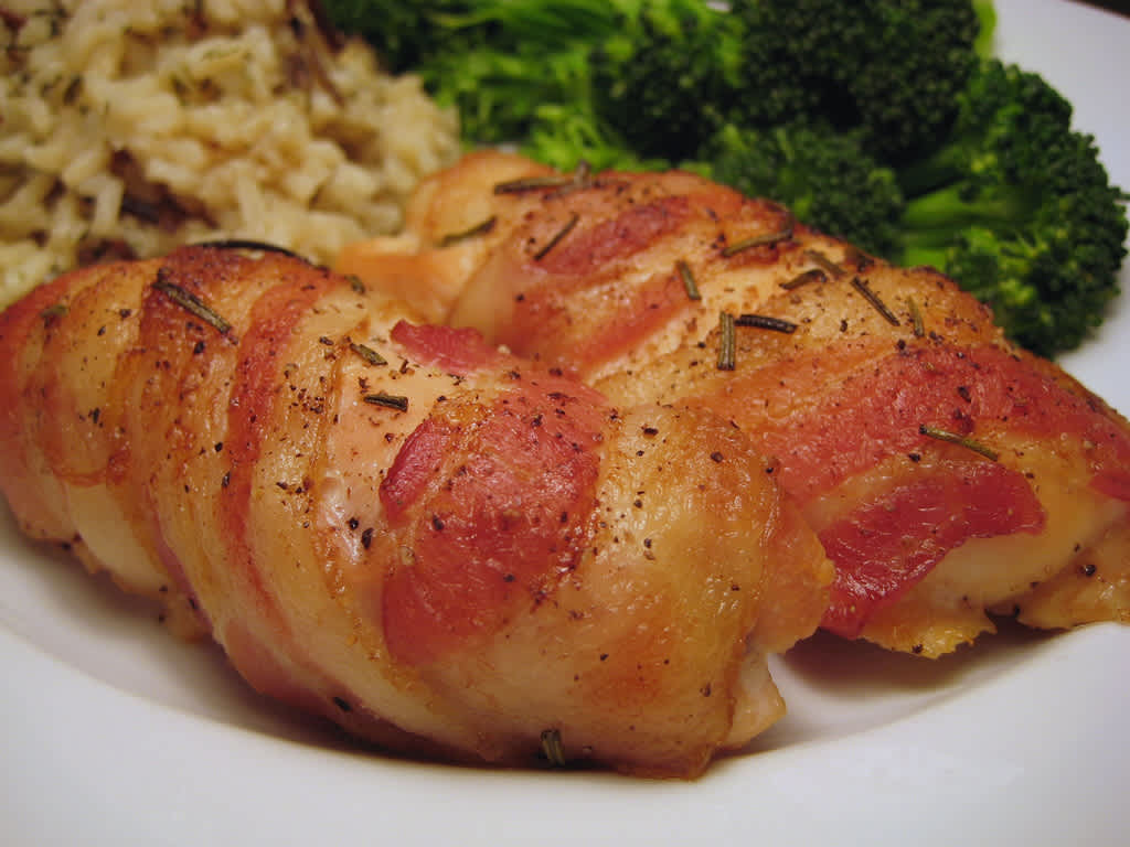 Bacon-Wrapped Chicken Thighs with Rosemary and Garlic