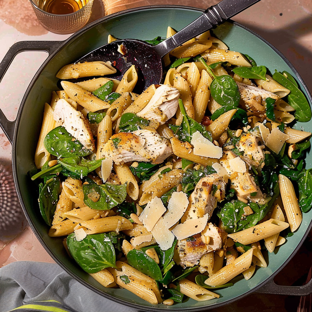 Quick One-Pan Lemon Garlic Pasta with Spinach