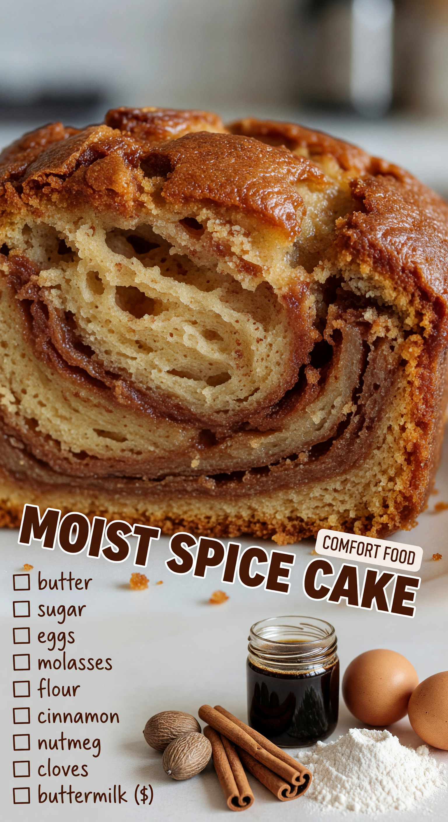 Warm Molasses Spice Cake with Maple Glaze