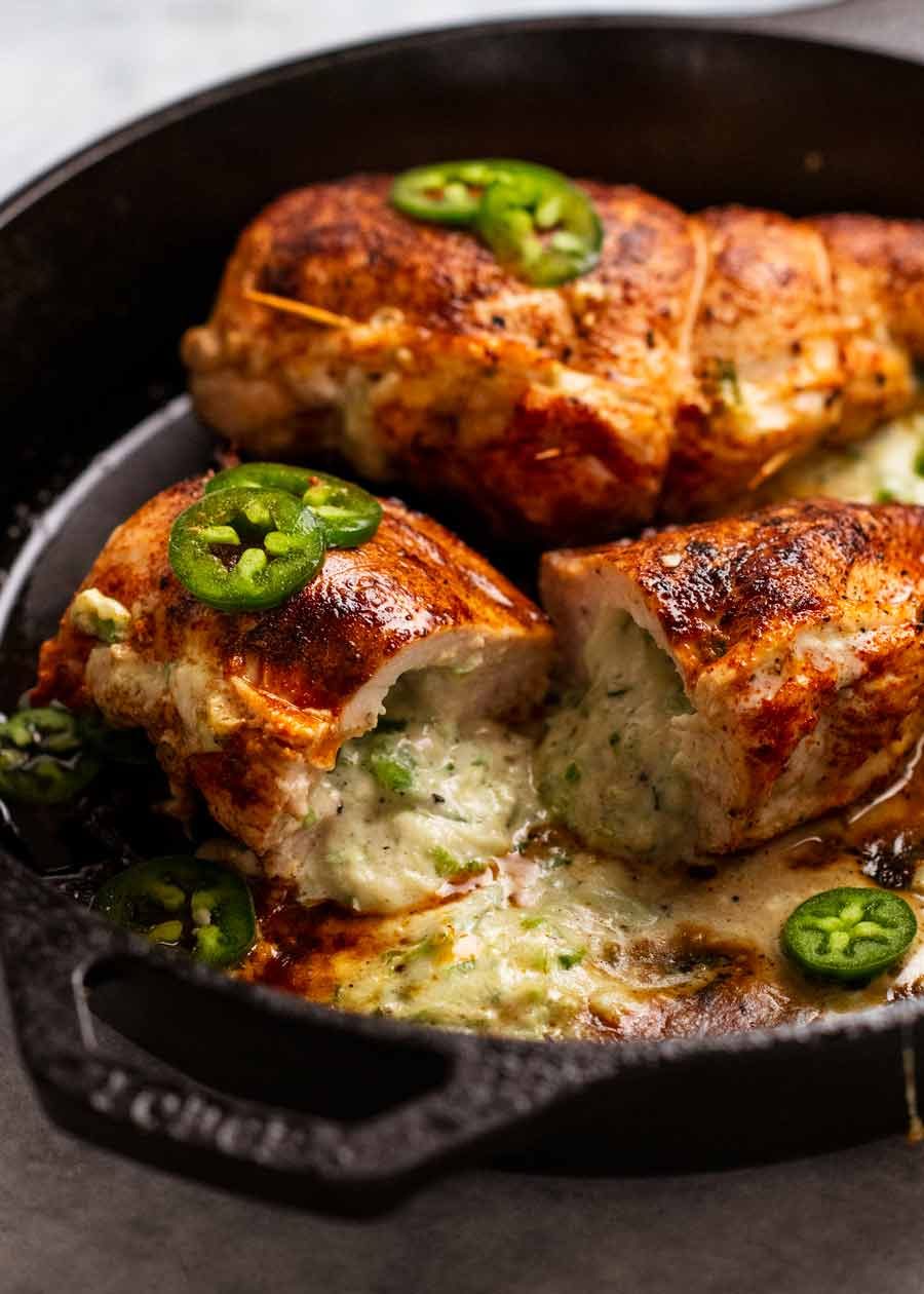 Pan-Seared Chicken with Jalapeño Poppers and Honey-Lime Glaze