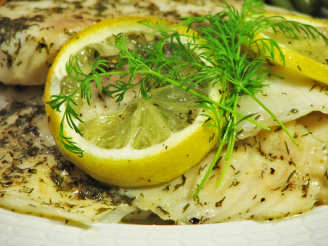 Grilled Lake Perch with Lemon-Dill Butter Sauce