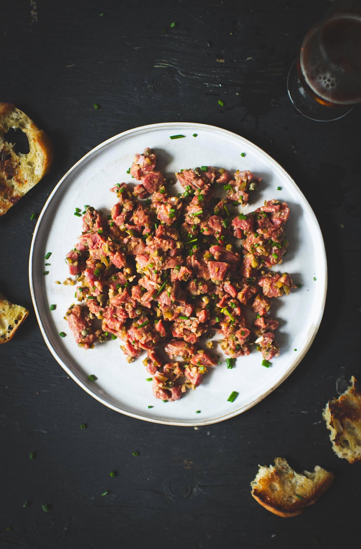 Blackened Beef Tartare with Caper and Mustard Dressing