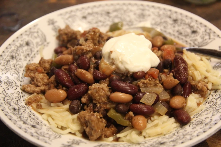 Smoky Three-Bean Chili with Chipotle Lime Crema