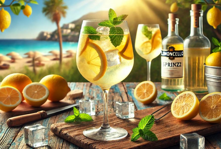 Limoncello and Campari Sunset Spritz