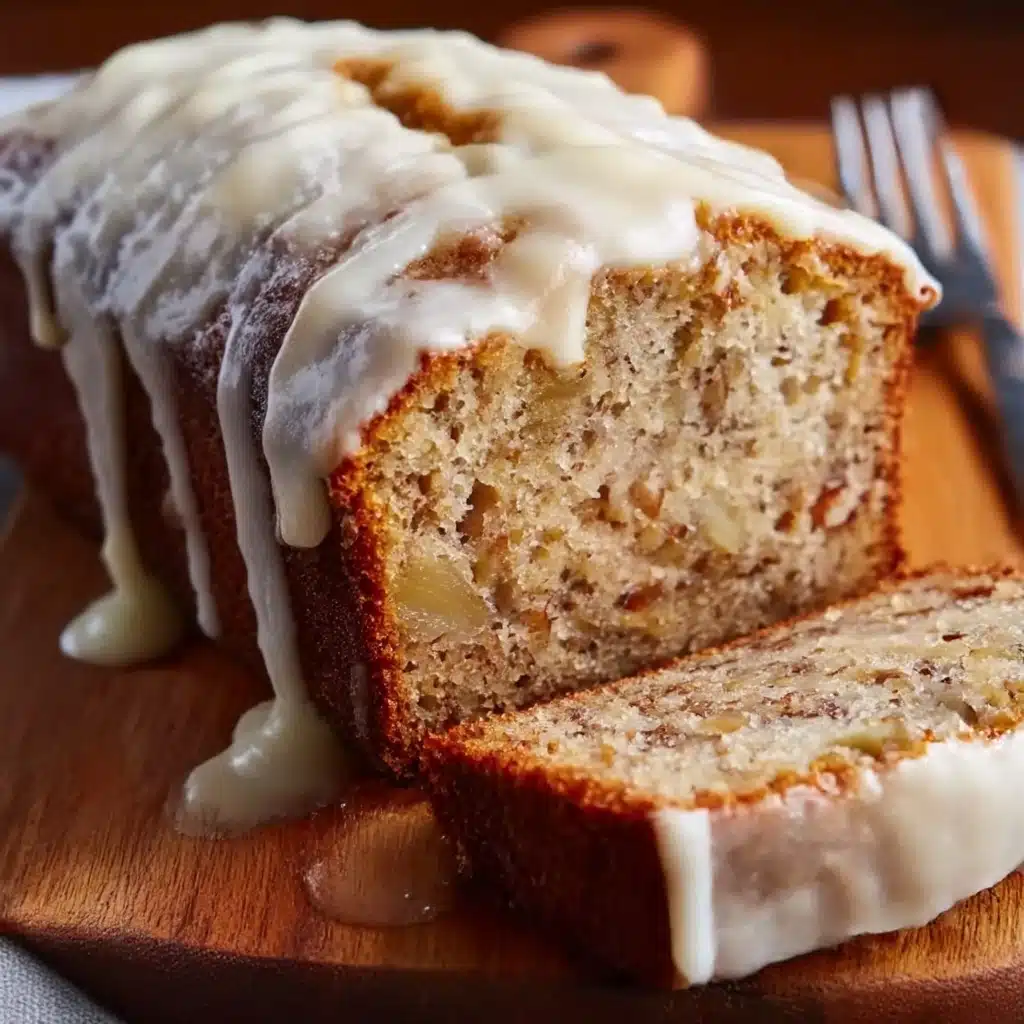 Cinnamon Roll Banana Bread with Brown Butter Glaze