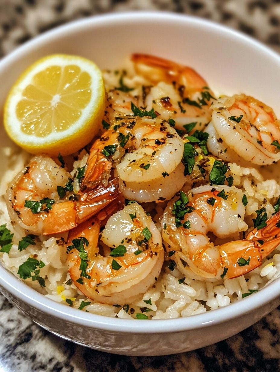 Sautéed Garlic Butter Shrimp with Zesty Lemon Rice