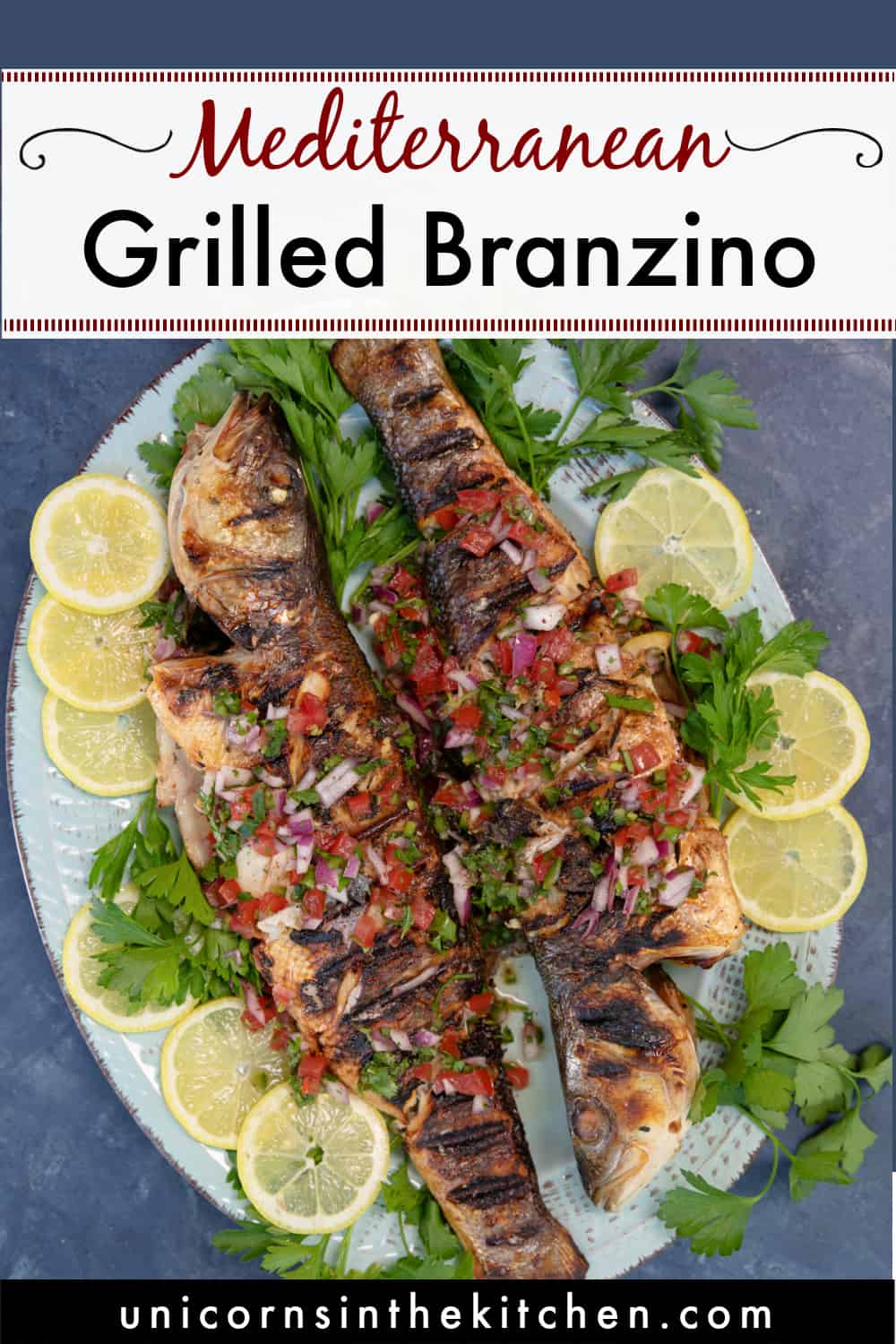 Grilled Whole Branzino with Garlic and Herb Marinade