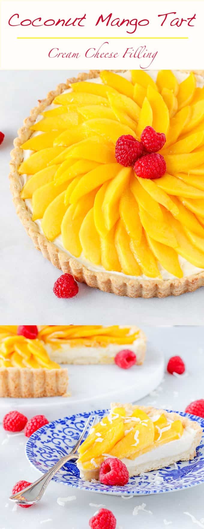 Quick No-Bake Coconut Mango Tart