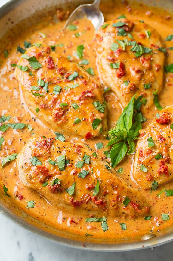 Sautéed Chicken with Bell Peppers and Garlic in Tomato Sauce