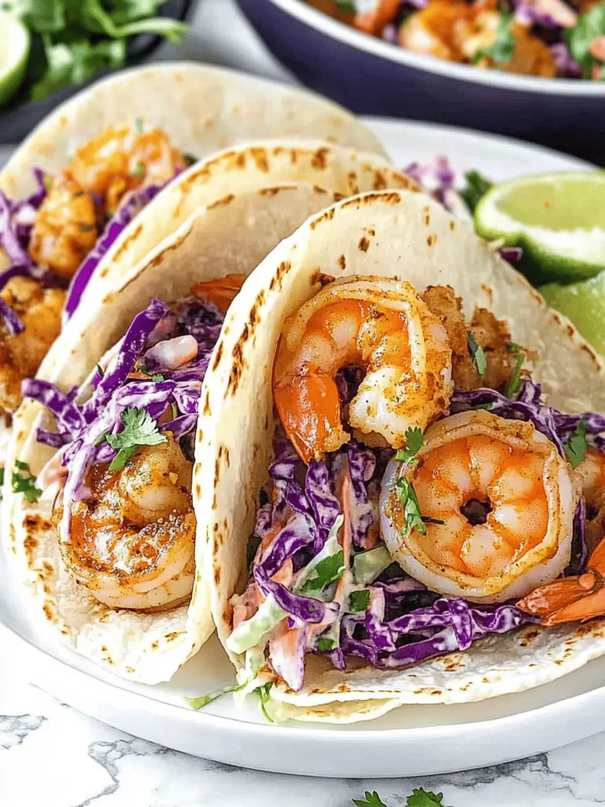 Houston-Style Spicy Cajun Shrimp Tacos with Cilantro Slaw