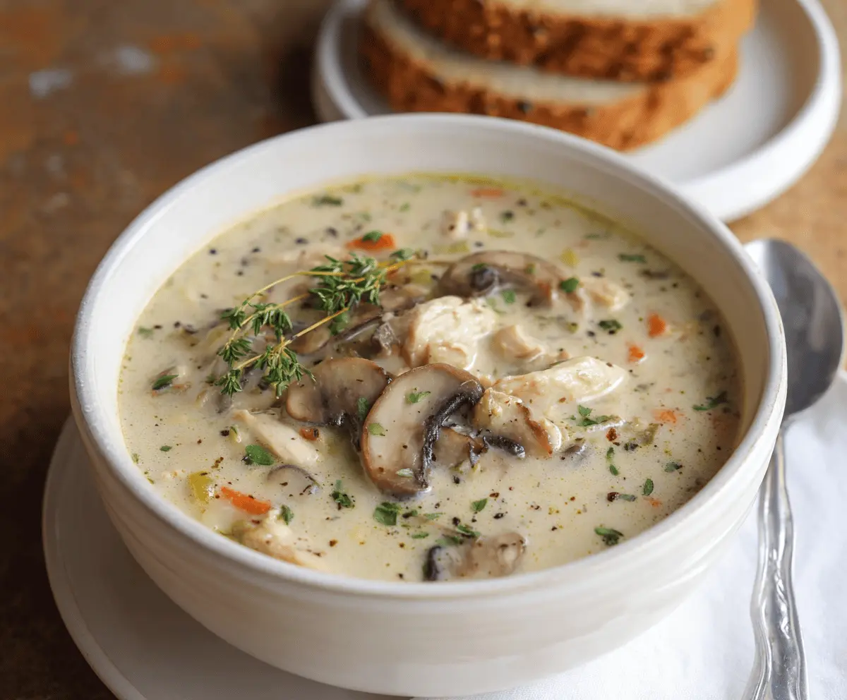 Snowy Day Comfort Chicken and Mushroom Soup