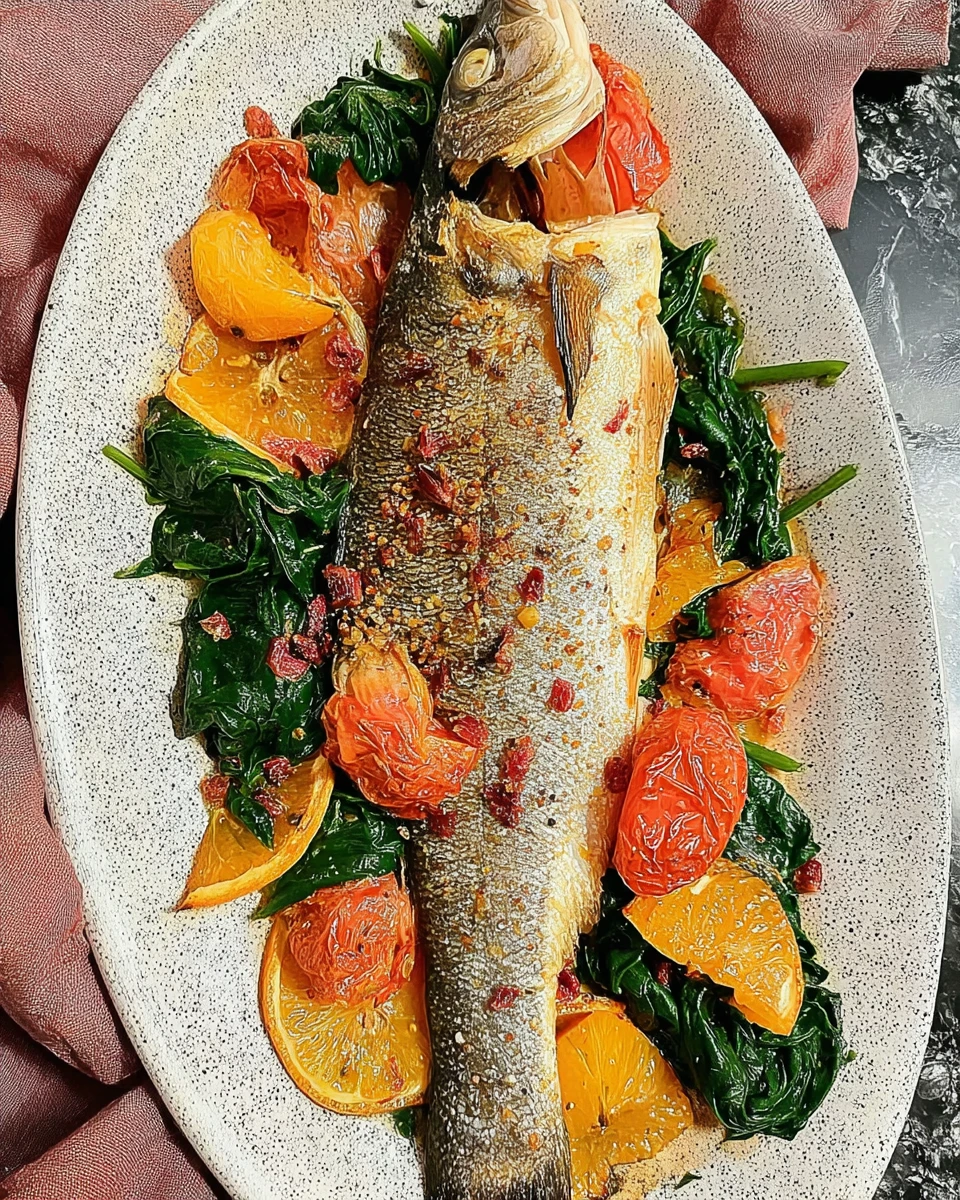 Charred Branzino with Roasted Garlic and Herb Vinaigrette