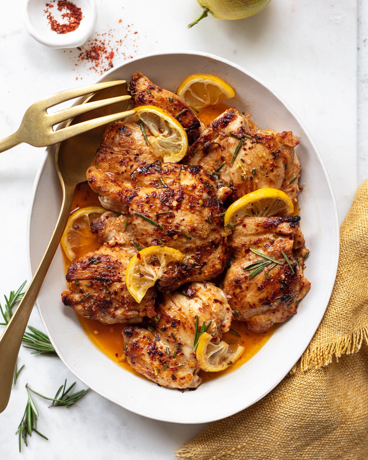 Pan-Seared Chicken Thighs with Citrus and Rosemary