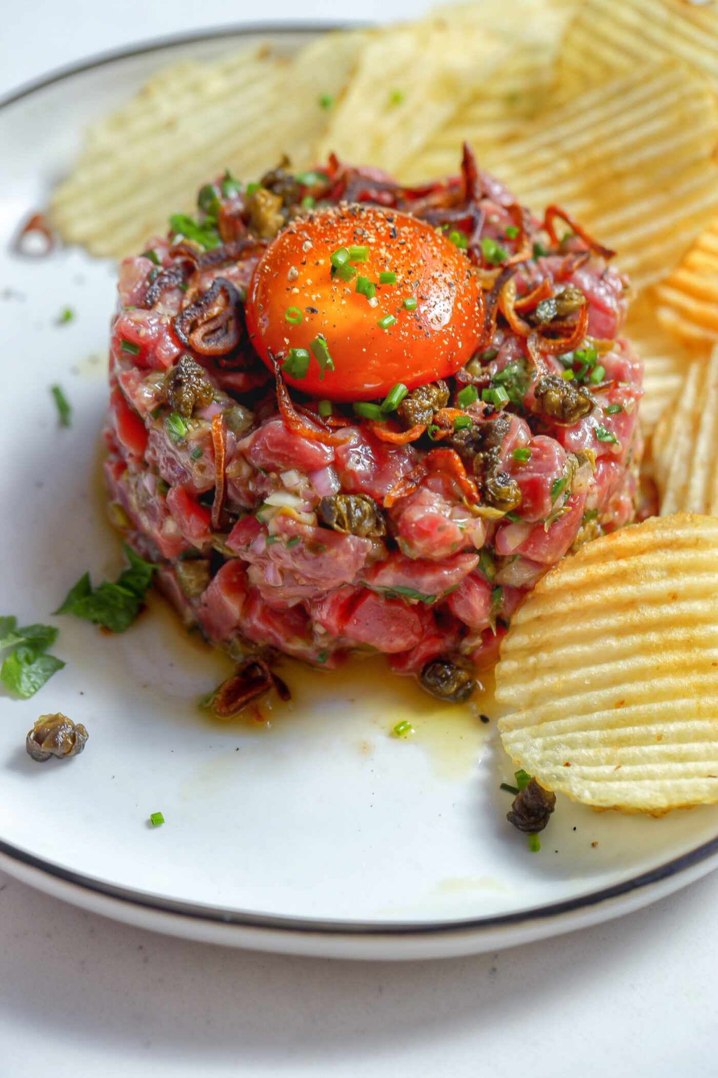 Capers and Caper-Pocked Beef Tartare
