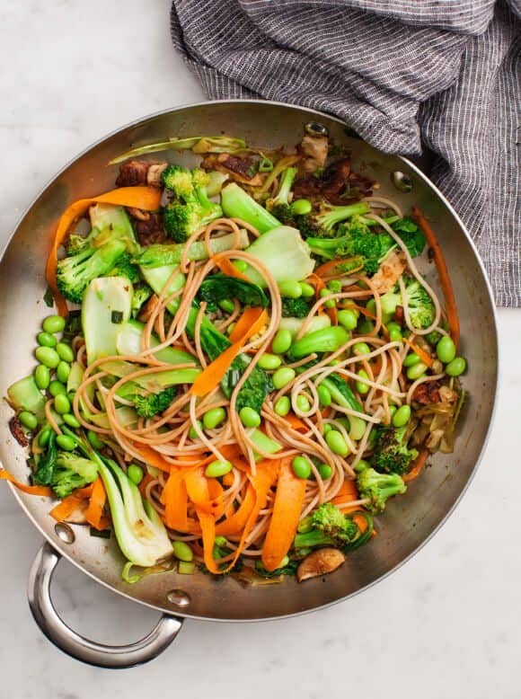 Spicy Tofu Stir-Fry with Cashew Noodles and Bok Choy