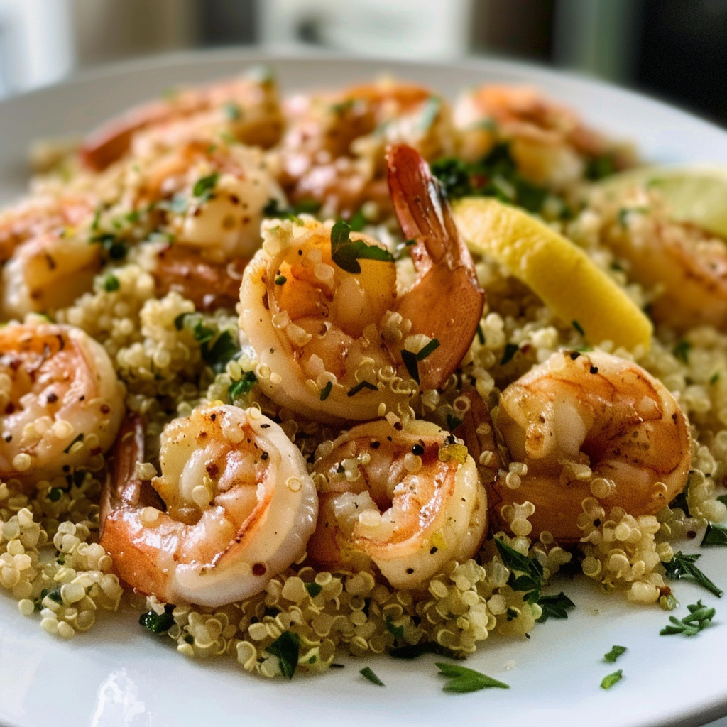 Lemon-Garlic Shrimp over Herb-Infused Quinoa