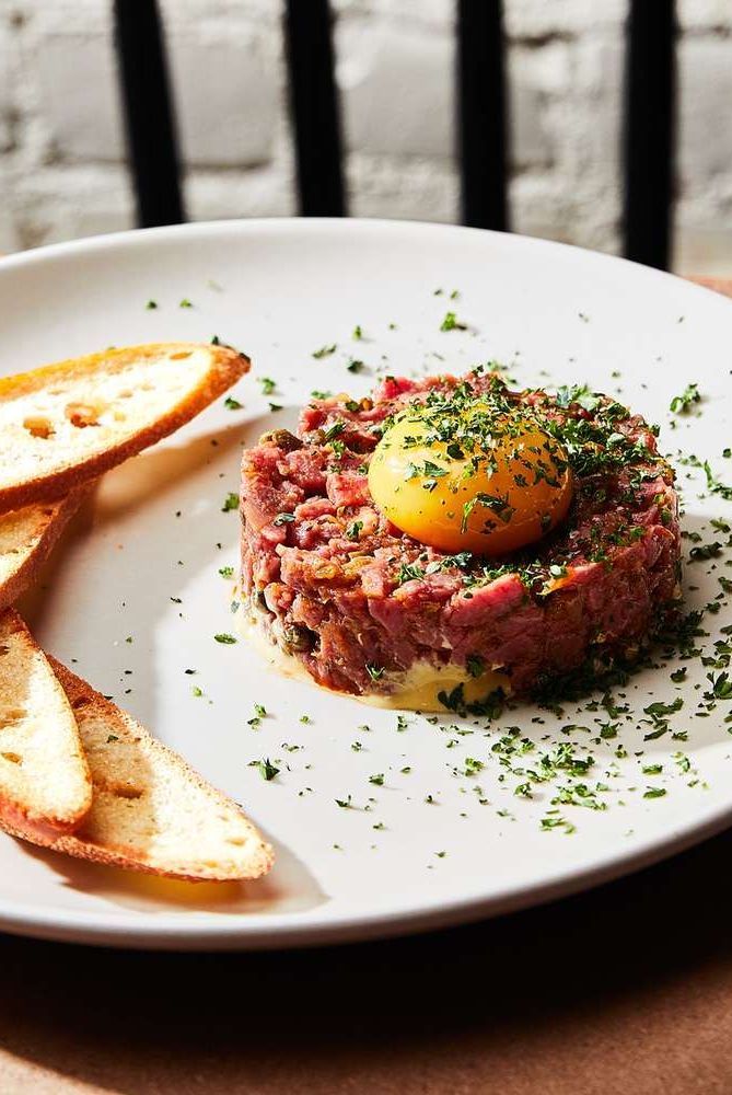 Smoked Beef Tartare with Caper and Shallot Vinaigrette