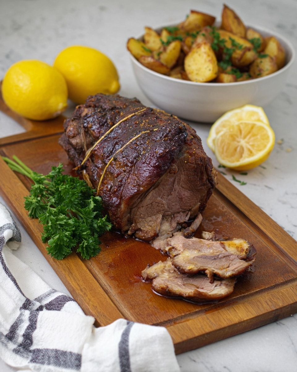 Slow-Roasted Mediterranean Lamb with Lemon and Garlic