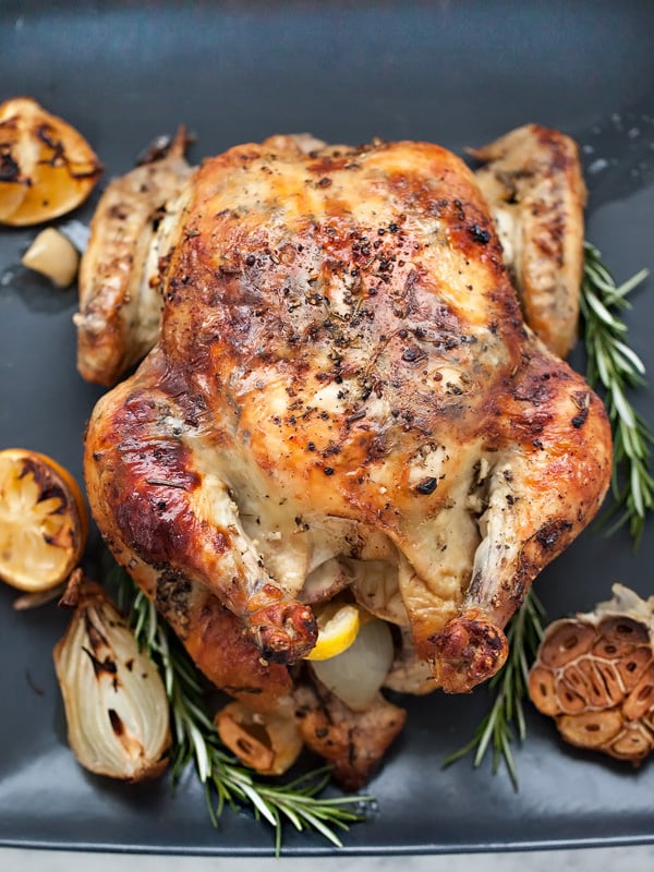 Slow-Roasted Lemon-Garlic Chicken with Thyme
