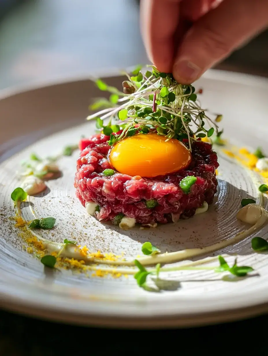 Caper-Pocked Beef Tartare with Mustard Aioli