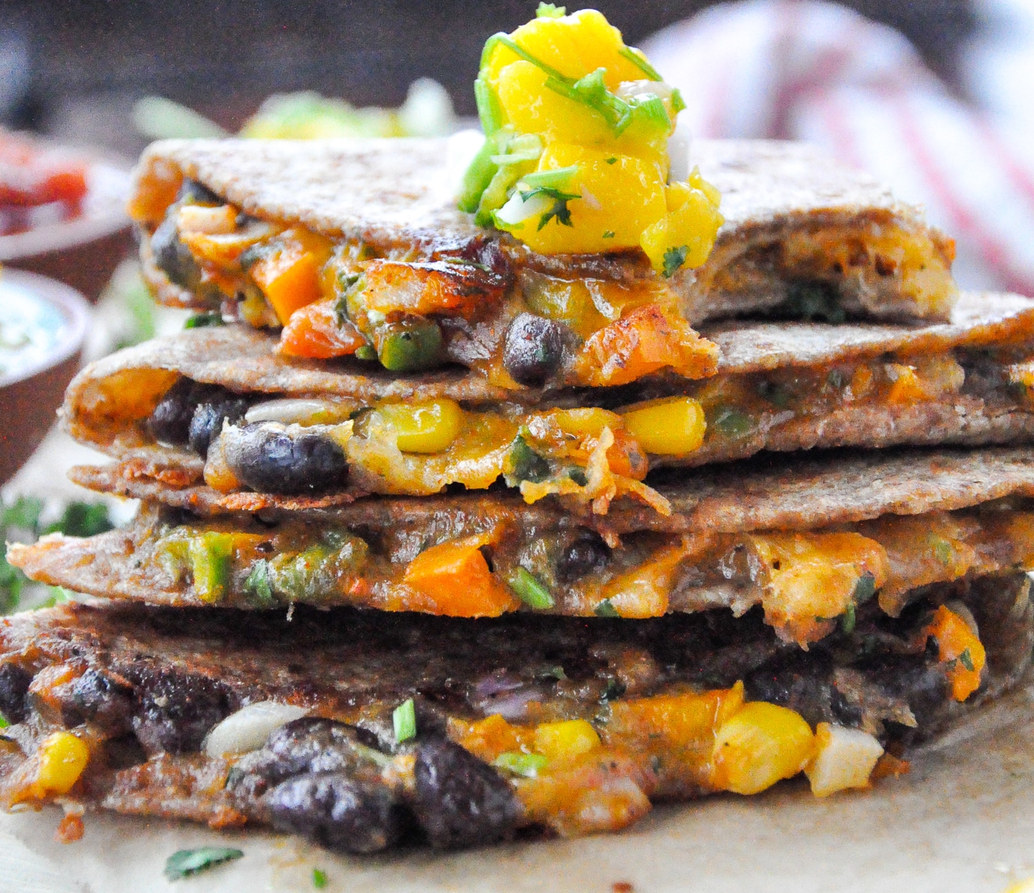 Veggie-Packed Quesadilla with Black Beans and Corn