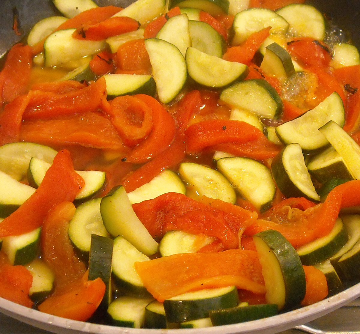 Sautéed Zucchini and Bell Peppers with Basil
