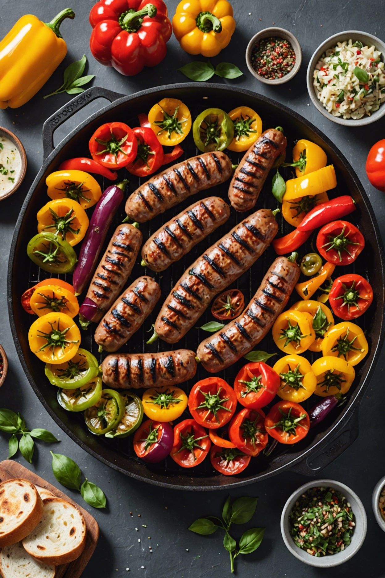 Grilled Italian-Style Sausage and Peppers with Balsamic Glaze
