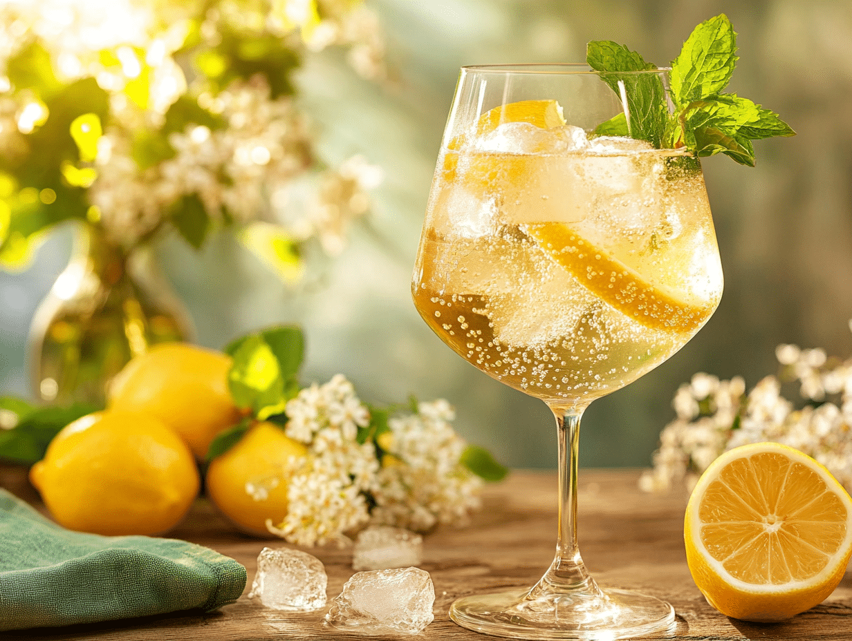 Sparkling Elderflower and Mint Spritz