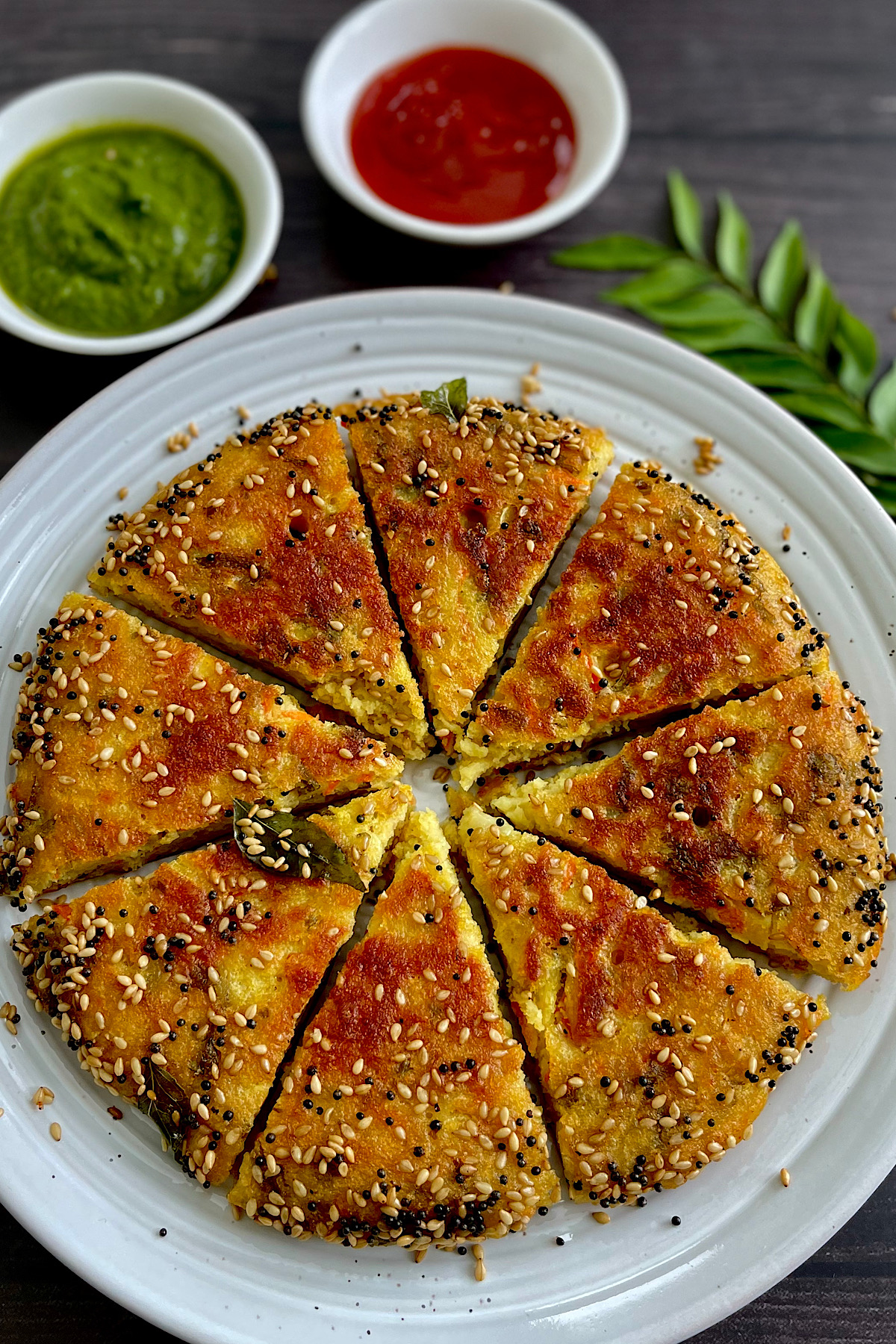 Steamed Gujarati Handvo with Lentils and Bottle Gourd