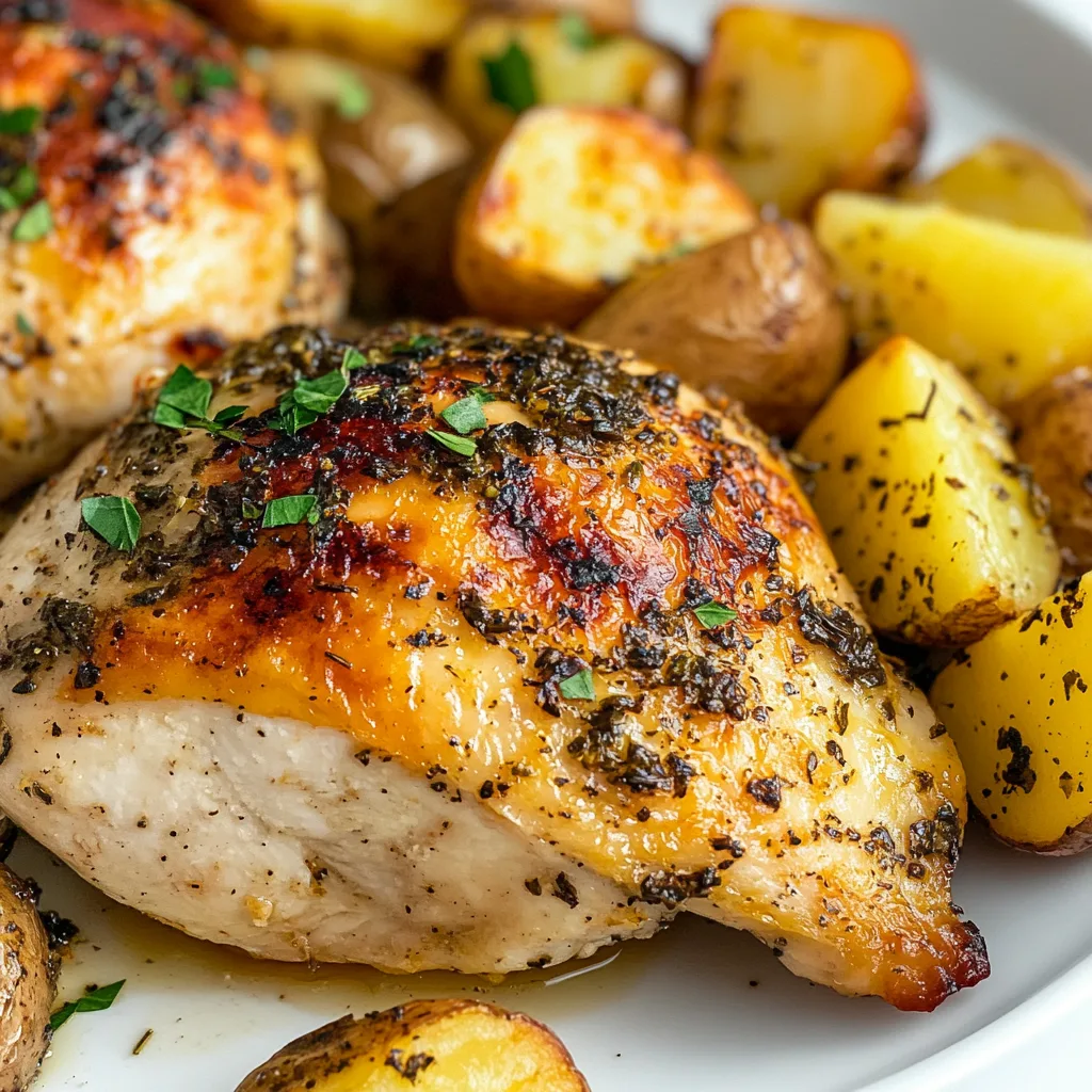 Baked Lemon-Oregano Chicken with Crispy Potatoes