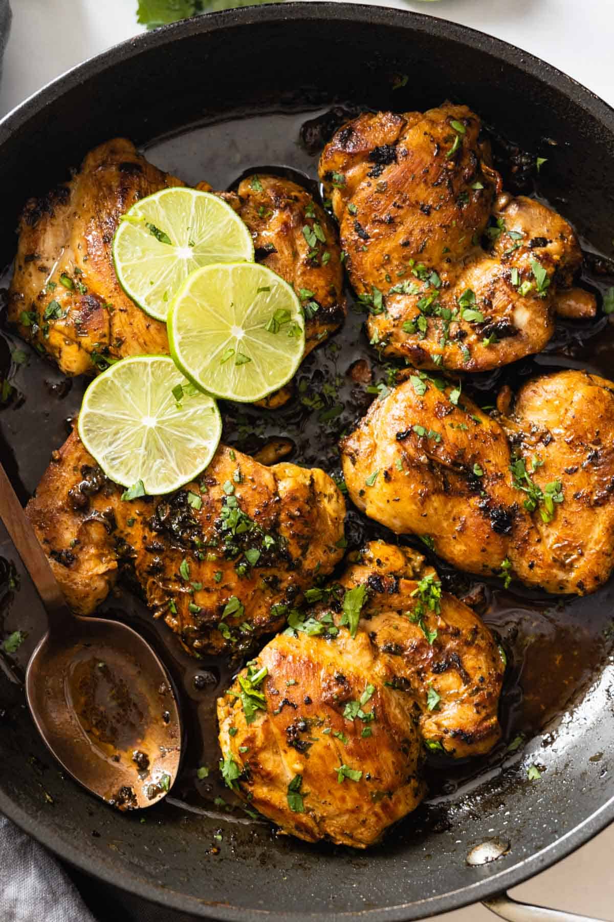 Pan-Seared Chicken Thighs with Cilantro-Lime Sauce