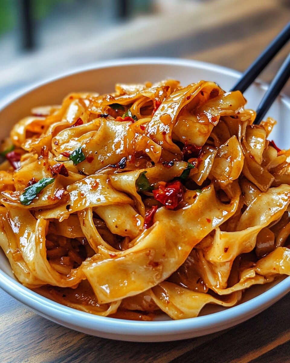 Stir-Fried Rice Noodles with Garlic and Chili